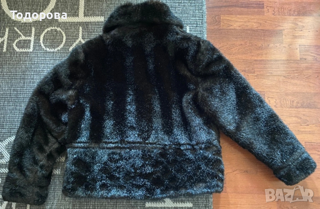 Тъмнокафяво палто с косъм, снимка 3 - Палта, манта - 53399520