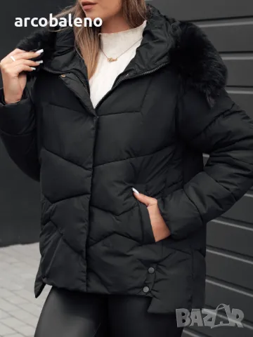 FIXMIX Дамско ватирано зимно яке с качулка, 3цвята , снимка 8 - Якета - 48525592