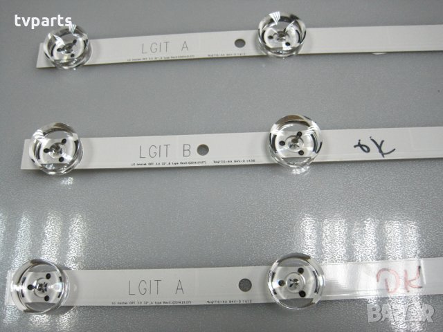 Диодни ленти  32LB5800 32LF560V LGIT UOT A B 6916L-1974A 1975A 6916L-2223A 2224A 6V LG 100% работеща, снимка 2 - Части и Платки - 27115348