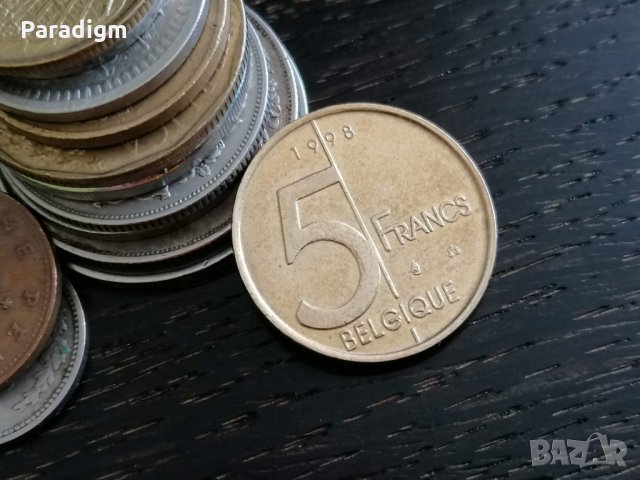 Монета - Белгия - 5 франка | 1998г.