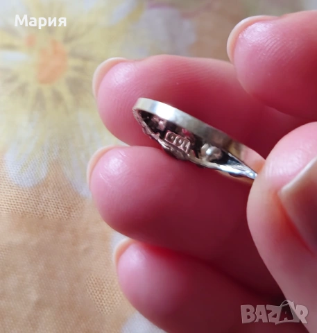 Сребърен пръстен с цветя, снимка 8 - Пръстени - 53056795