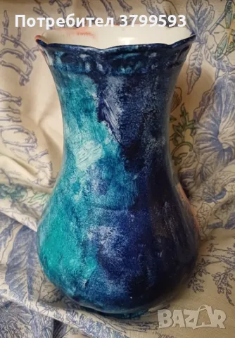 Многоцветна порцеланова ваза Mitterteich Bavaria , снимка 3 - Антикварни и старинни предмети - 48933687