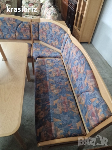 К-т Масивен Кухненски Ъгъл-Разтегателна Маса и 3 бр.Стола-внос от Германия!, снимка 3 - Дивани и мека мебел - 52463784