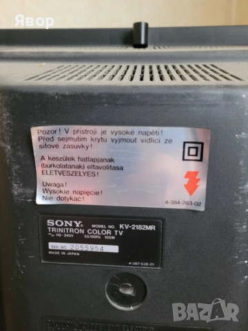 Телевизор Sony Модел KV-2182MR Trinitron-за части,не работи.с дистанционно, снимка 12 - Телевизори - 53495845