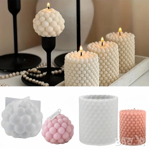 Комплект 2 броя молдове за свещи