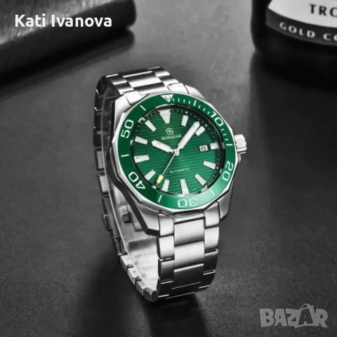 Мъжки автоматичен часовник BERSIGAR, елегантен,  механичен ръчен часовник със сапфирено стъкло, снимка 4 - Водоустойчиви - 50666744