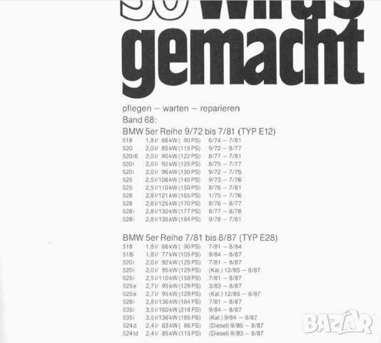 BMW Серия 5 (1972-1987) Две ръководства за експлоатация,,тех.обсл.и ремонт /на CD/, снимка 17 - Електронни книги - 52353353