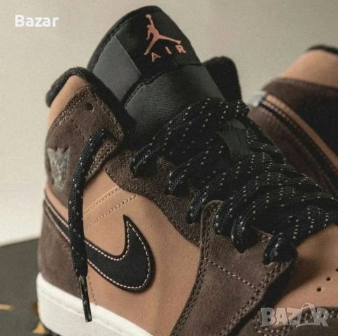 Nike Jordan 1 mid Mocha Coco Chocolate Размер 42 Номер Нови Оригинални Обувки Кецове Маратонки, снимка 2 - Кецове - 39274129