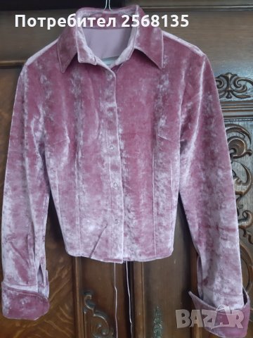 Шикозна НОВА Риза от Копринено Кадифе с дезайн тип Корсет на гърба, снимка 2 - Ризи - 35533041