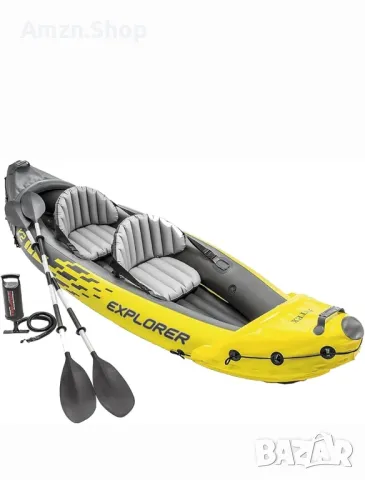 Комплект надуваем каяк Intex 68307EP Explorer K2: Включва луксозни алуминиеви гребла и помпа, снимка 1