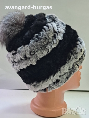Дамска шапка, лукс Чинчила -230, снимка 3 - Шапки - 52214160