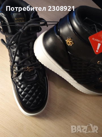Нови черни ефектни спортни обувки за есенно-зимен сезон неупотребявани черни, снимка 3 - Спортни обувки - 51968354