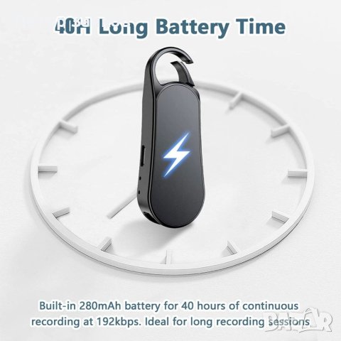 64 GB цифров диктофон, Sukozo рекордер с 40 часа живот на батерията, снимка 5 - Друга електроника - 40316155