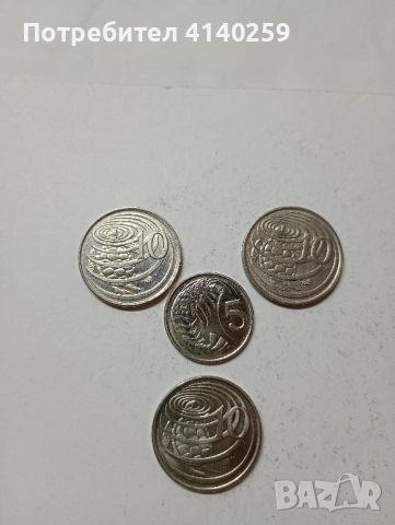 Кайманови Острови 10 цента 1990 г 5 цента 2002 г 