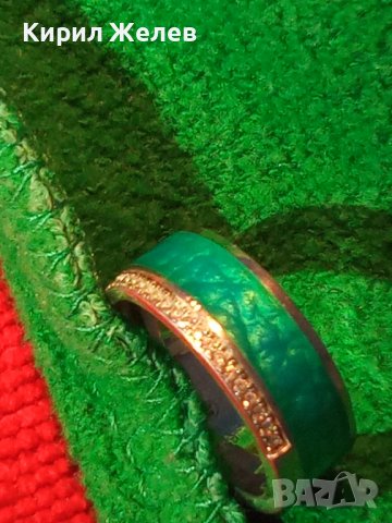 SWAROVSKI Елегантен МАРКОВ ЕМАЙЛИРАН СРЕБЪРЕН ПРЪСТЕН РОДИРАНО СРЕБРО 925 с КРИСТАЛИ СВАРОВСКИ 39898, снимка 3 - Пръстени - 42644189