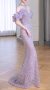 Дълга бална рокля тип русалка с пайети и атрактивен гръб, снимка 4