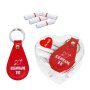 Комплект "20 Причини да те Обичам!" с ключодържател в кутия сърце /ПВЦ/, снимка 1 - Декорация за дома - 43644827