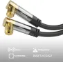 CableDirect – 2x 4K Коаксиален кабел, TV кабел 90° ъглови конектори – TV кабел с устойчиви на счупва, снимка 1