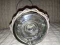Винтидж стъклен фенер/ свещник  с ракита, снимка 5