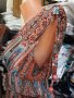Красива дълга рокля в кафеви цветове и висулки на рамената, снимка 7