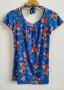Синя блуза с флорален десен, снимка 1 - Корсети, бюстиета, топове - 37769573