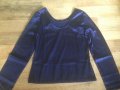 Сатенена синя блуза, снимка 1 - Блузи с дълъг ръкав и пуловери - 26869154