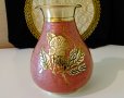 Бронзова ваза,гарафа,емайл,рози 730 гр. , снимка 5