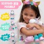 Itsy Unicorn Плюшена играчка розов еднорог с дрехи за обличане като кукла балерина, снимка 5