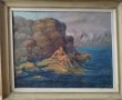Картина, море,скали, 1961г., худ. Вл. Йорданов (1890-1983), снимка 1