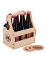 Дървена чанта за бира Relaxdays с отварачка за бира бутилки поставка за бири 