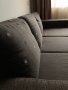 Ъглов диван с лежанка и табуретка в кафяво , снимка 7