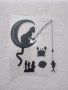 Висококачествен черен винилов стикер котка лови риба за кола автомобил дом, снимка 1 - Аксесоари и консумативи - 38101591