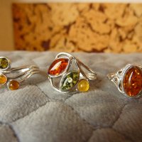 Сребърни пръстени с балтийски кехлибар. 1 камък, снимка 5 - Пръстени - 43435160
