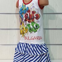 Нова детска моряшка рокличка с трансферен печат Рибки, снимка 6 - Детски рокли и поли - 29030115