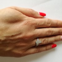 Сребърен пръстен с цирконий „ Пеперуда ”. Сребро проба 925., снимка 3 - Пръстени - 38679285
