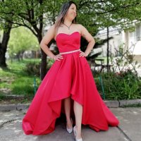 Стилна бална червена рокля, снимка 1 - Рокли - 32799578