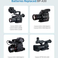 Резервна батерия Battiz BP-A30, съвместима с EOS C200, EOS C70, C200B, C220B, EOS C300 Mark II, C300, снимка 5 - Батерии, зарядни - 40378392