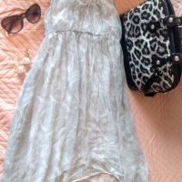 Туника рокля лятна S M L XL универсален р. рози светлосива асиметрична, снимка 1 - Рокли - 33398651