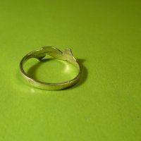 Сребърен пръстен с листенце, снимка 2 - Пръстени - 38732846