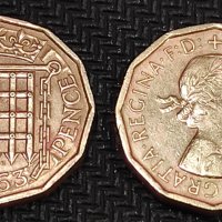 Mонети  Великобритания  Кралица Елизабет II 1954 - 1967 година, снимка 7 - Нумизматика и бонистика - 43896479