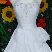 къса сватбена бална официална булчинска рокля , снимка 3 - Сватбени рокли - 43296714