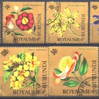 Клеймовани марки Флора Цветя 1966 от Бурунди, снимка 1 - Филателия - 37224997