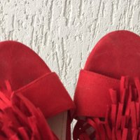 Червени интересни обувки, снимка 6 - Дамски елегантни обувки - 32445010