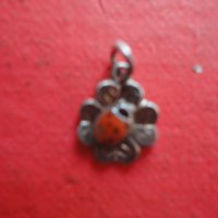Сребърна висулка медальон с емайл 2 проба 835, снимка 2 - Колиета, медальони, синджири - 40699434
