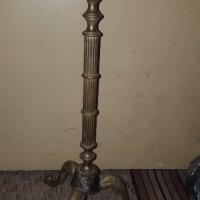Лампа - стара с кожен абажур и реснички , снимка 5 - Антикварни и старинни предмети - 17534192