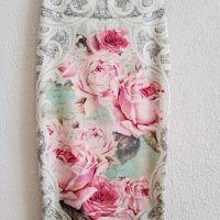 Бутикова пола бледозелено с принт рози, снимка 2 - Поли - 37780072