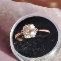14 к златен годежен пръстен с 0.9 карат диамант, снимка 5 - Пръстени - 38576500