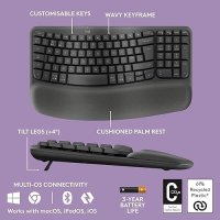 Нова Безжична ергономична клавиатура Logitech Wave Keys с омекотена опора, снимка 7 - Клавиатури и мишки - 43686793