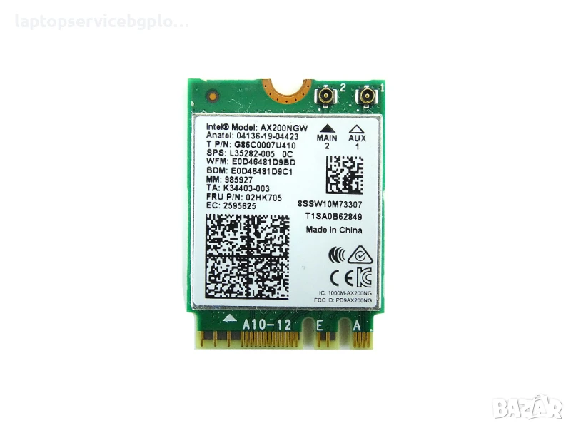 Intel WiFi 6 AX200 Wireless Card 802.11ax 160MHz Bluetooth 5.1 FRU 02HK705, снимка 1