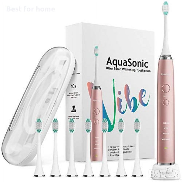 Електрическа четка за зъби Ultra Whitening от серията AquaSonic VIBE - 8 глави,Sonic 40 000 VPM, снимка 1